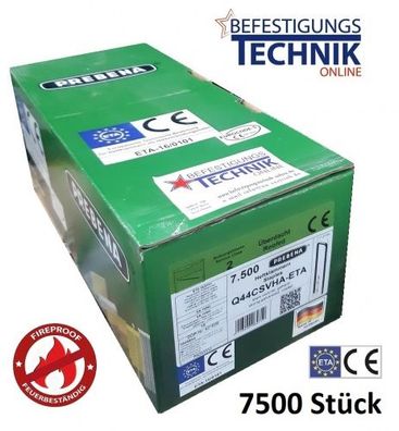 Prebena Q44CSVHA-ETA 44mm Brandschutz Klammern verzinkt für Senco Würth Q Haubold HD7