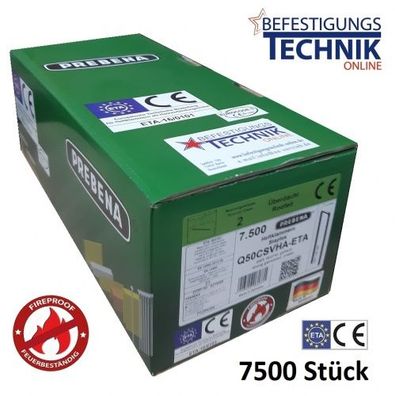 Prebena Q50CSVHA-ETA 50mm Brandschutz Klammern verzinkt für Senco Würth Q Haubold HD7