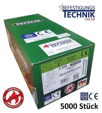 Prebena Q63CSVHA-ETA 63mm Brandschutz Klammern verzinkt für Senco Würth Q Haubold HD7