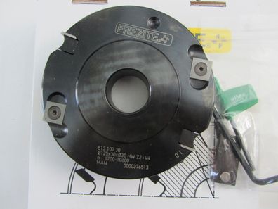 HW-WPL Falzmesserkopf Hersteller Frezite Stahl 125 x 30 x 30 Z 2 + V 4