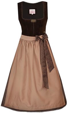 Dirndl Aislingen 70cm Länge lakritz haselnuss