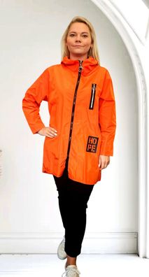 Italy 40 42 44 leichte Übergangsjacke Regenjacke Kapuze Taschen RV Orange