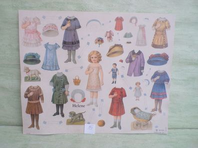 Ankleidefigur Anziehpuppe Paper Doll Helene JSM 227 ca 41,5 x 33,5cm