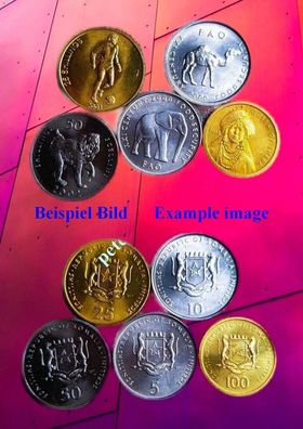 Somalia KMS. 1999-2002 Unc 5 Münzen 6411#