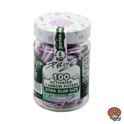 Purize Activkohlefilter XTRA SLIM lila, 100 Stück im Glas