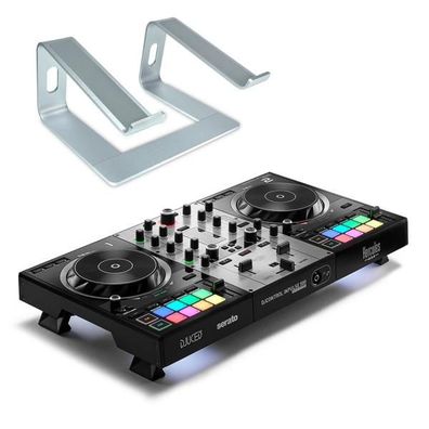 Hercules DJ Controller Inpulse 500 Silver Edition mit Laptopständer