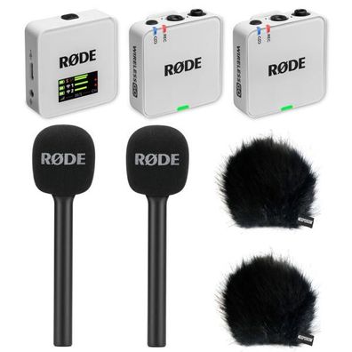 Rode Mikrofon-Funksystem Wireless GO Gen 3 Weiss Interview Set 2 BK