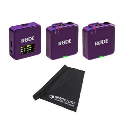 Rode Mikrofon-Funksystem Wireless GO Gen 3 Lila mit Tuch