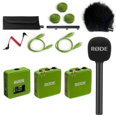 Rode Mikrofon-Funksystem Wireless GO Gen 3 Grün Interview Set 1 BK