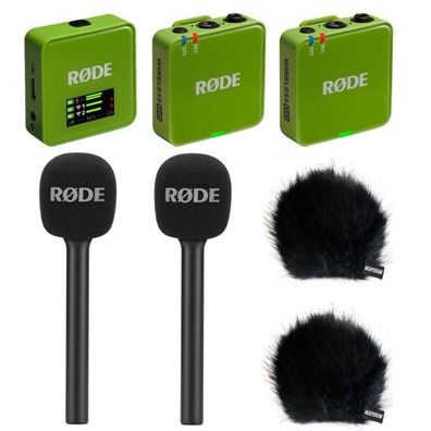 Rode Mikrofon-Funksystem Wireless GO Gen 3 Grün Interview Set 2 BK
