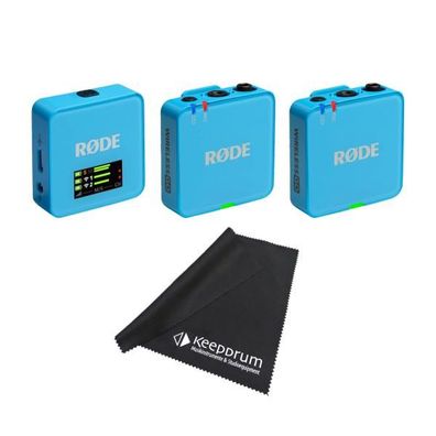 Rode Mikrofon-Funksystem Wireless GO Gen 3 Blau mit Tuch