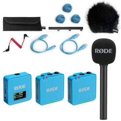 Rode Mikrofon-Funksystem Wireless GO Gen 3 Blau Interview Set 1 BK