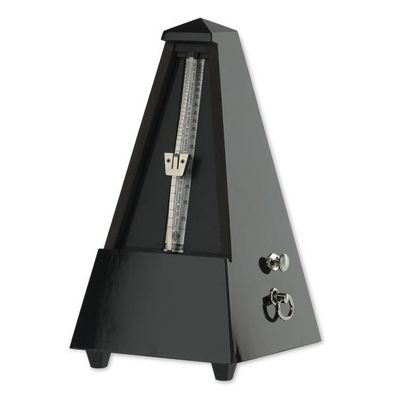 Wittner Metronom 816 mechanisch aus Holz mit Glocke hochglanz-schwarz