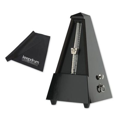 Wittner Metronom 816 mechanisch aus Holz mit Glocke hochglanz-schwarz mit Tuch