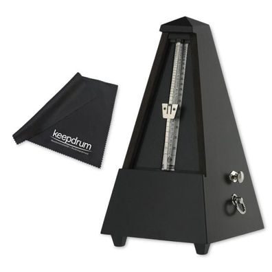Wittner Metronom 816M mechanisch aus Holz mit Glocke matt-schwarz mit Tuch