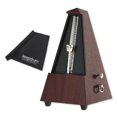 Wittner Metronom 855111 mechanisch Mahagoni-Maserung mit Glocke mit Tuch