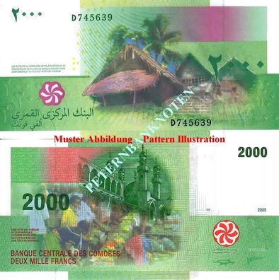 Komoren / Comoros 2000 FRANCS 2005 Unc P. 17c 61500#