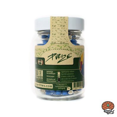 Purize Glas 100er Aktivkohlefilter XTRA SLIM blau