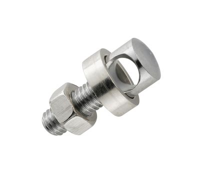 Strebenbolzen M5x12 Messing verzinkt, Loch: Ø 5,35mm, mit Hohlscheibe Ø 11x3.5 mm und