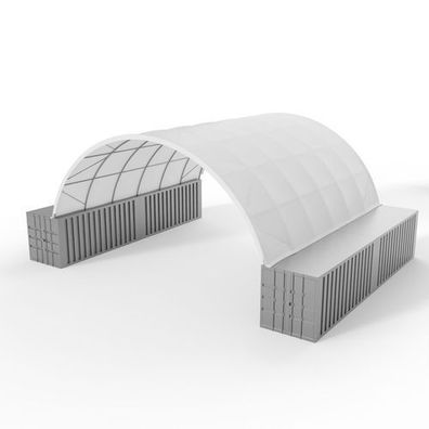 Containerdach 10x12m PVC 750g/m2
