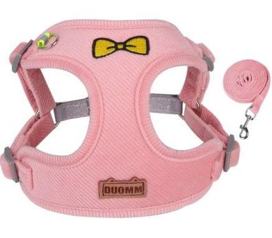 Topmast Weiches Plüsch-Hundegeschirr + Leine - Komfort - rosa