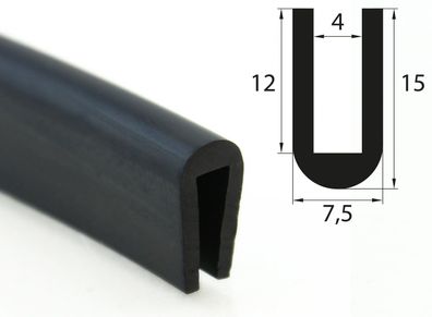 V3 Kantenschutz EPDM Gummiprofil Fassungsprofil Fassungsbereich 4 mm Gummidichtung Ke