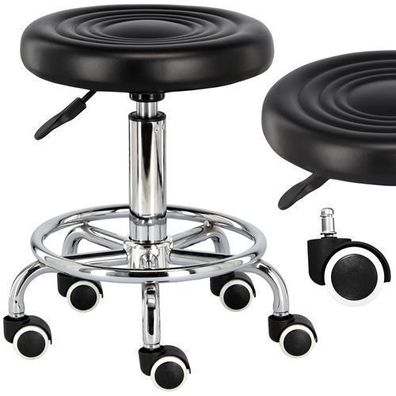 Kosmetikhocker runder Friseurhocker schwarzer Hocker
