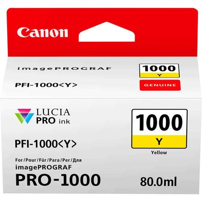 Canon PFI-1000 Y - 80 ml - Gelb - Original - Tintenbehälter - für imagePROGRAF PRO-10