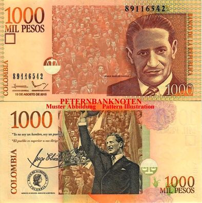 Kolumbien / Colombia 1000 Pesos 2015 Unc P 456t 680#
