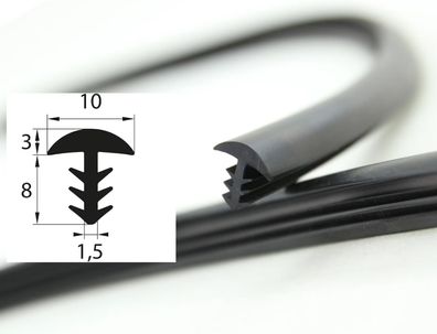 ESTP19 - EPDM Vollgummi Zargenprofil, Einsteckprofil, Pilzprofil, ontainergummi