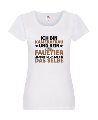 Ich bin kein Faultier: Kamerafrau | Kamera v2 Damen Shirt Weiß