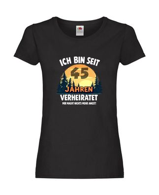 Ich bin Verheiratet | 45. Hochzeitstag | Ehepaar Damen Shirt Schwarz