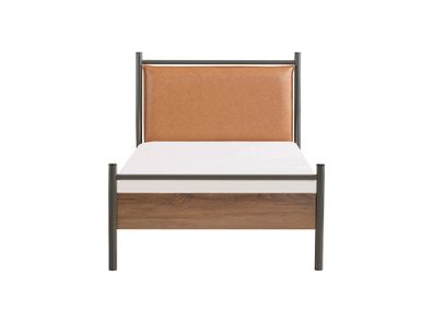 Einzelbett Craft in Anthrazit/Holzoptik