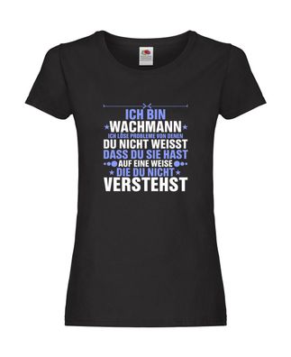 Löse Probleme: Wachmann | Wachpersonal | Nachtwächter Damen Shirt Schwarz