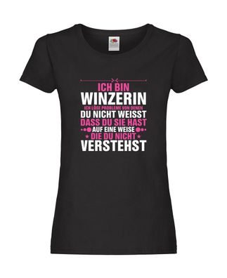 Löse Probleme: Winzerin | Weinbauer | Wein Damen Shirt Schwarz