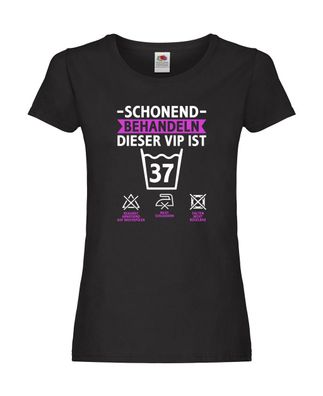 37 Geburtstag | schonend behandeln | 37 Jahre Damen Shirt Schwarz