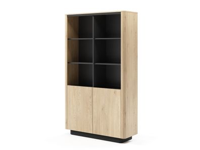 Bücherregal TORRO - A Regal 2 türiger - Torro Eiche/Schwarz