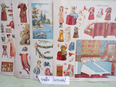 alte Ankleidepuppen Puppenbogen JFS Esslingen-Wien & Schlafzimmer Räume Boot... RAR!