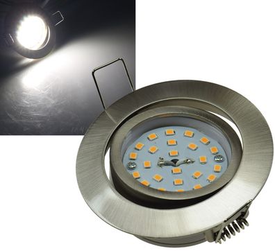 ChiliTec LED-Einbauleuchte Flat-32 neutralweiß 80x32mm, 5W, 490lm, Edelstahl gebürste