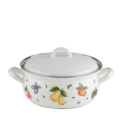 Riess Country Casserole avec couvercle Ø20cm 2,0 litres émail Fruit Garden