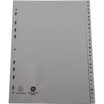 Exacompta Register A4 recycelt. PP 26tlg A-Z Grau