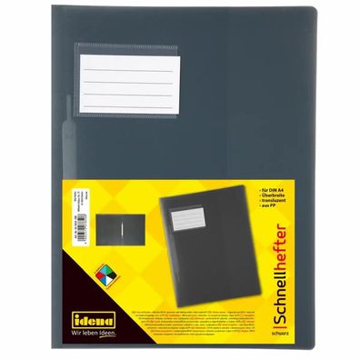 Idena 307850 - Schnellhefter für DIN A4, Überbreite, schwarz