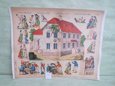 alte Bilderbogen Die Kirchweihe im Elsaß N°386 Burckhardt´s