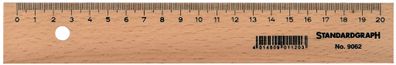 STG Lineal - Holz 20 cm Skala , mit Metallkante
