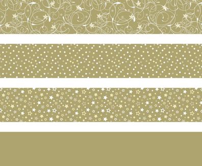 Faltstreifen-Set für Fröbelsterne 1 x 30 cm 15 x 45 cm Papier gold