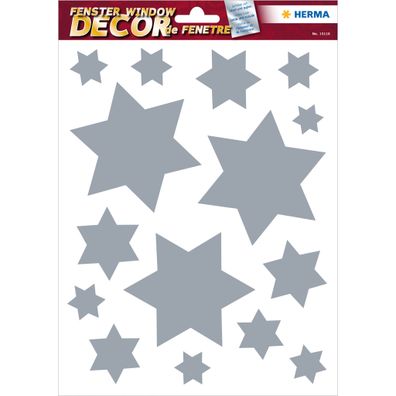 Fensterbild A4 Weihnachten STERNE SILBER