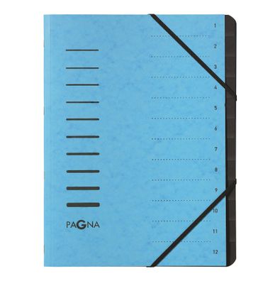 Pagna Ordnungsmappe 12 Fächer 1-12 hellblau