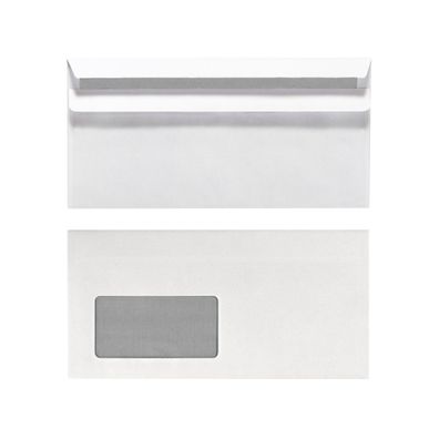 HLZ Briefumschläge DIN Lang sk mit Fenster weiß - 25er Pack