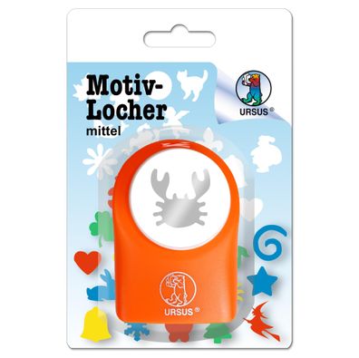 Ursus Motivlocher mittel, Krebs, aus orangenem Kunststoff mit Metallstanze, Durchmess