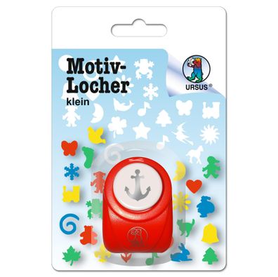 Ursus 19500037 Motivlocher klein, Anker, aus rotem Kunststoff mit Metallstanze, Durch